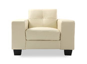 Fauteuil cuir cr&egrave;me ANDERSON