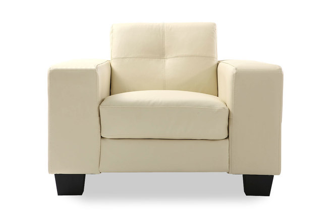 Fauteuil cuir cr&egrave;me ANDERSON