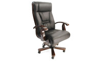 Fauteuil de bureau / direction en cuir noir Monalisa
