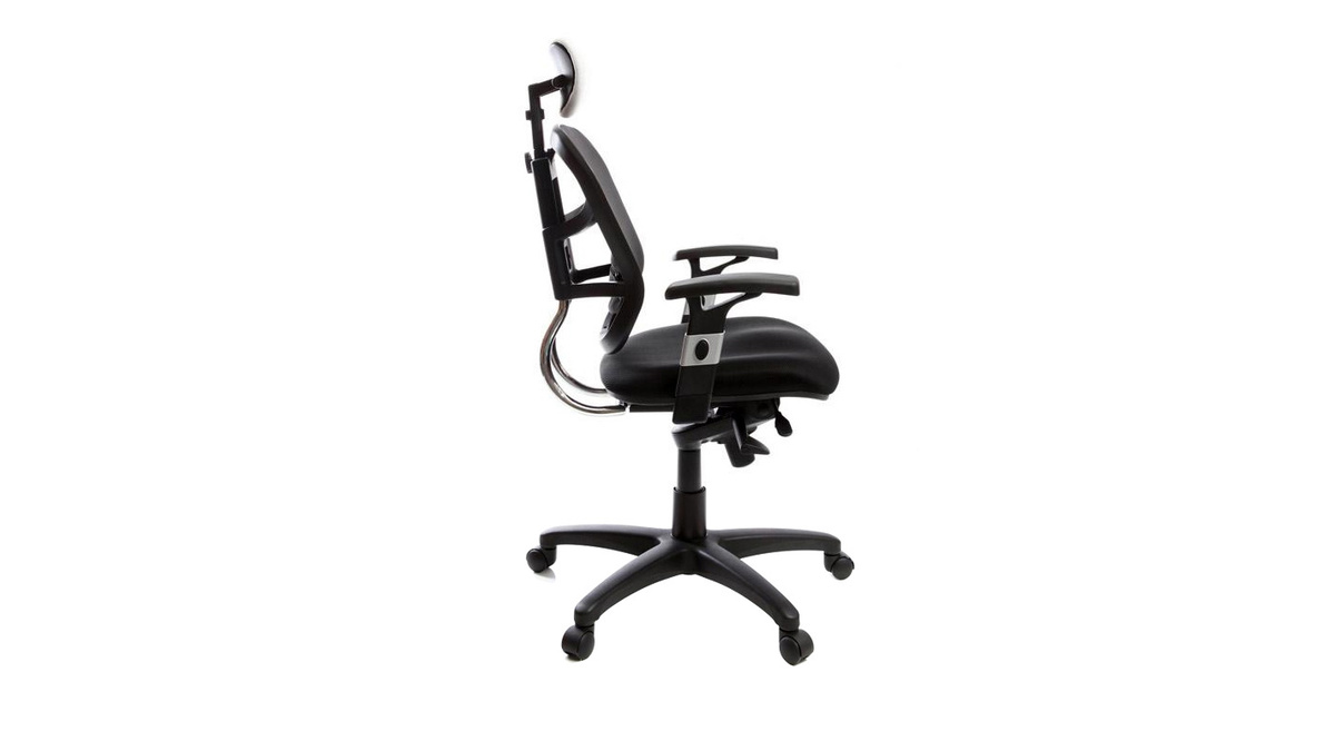 Fauteuil de bureau ergonomique noir avec appuie-tte blanc UP TO YOU