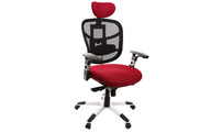 Fauteuil de bureau ergonomique noir et rouge option porte-manteau UP TO YOU