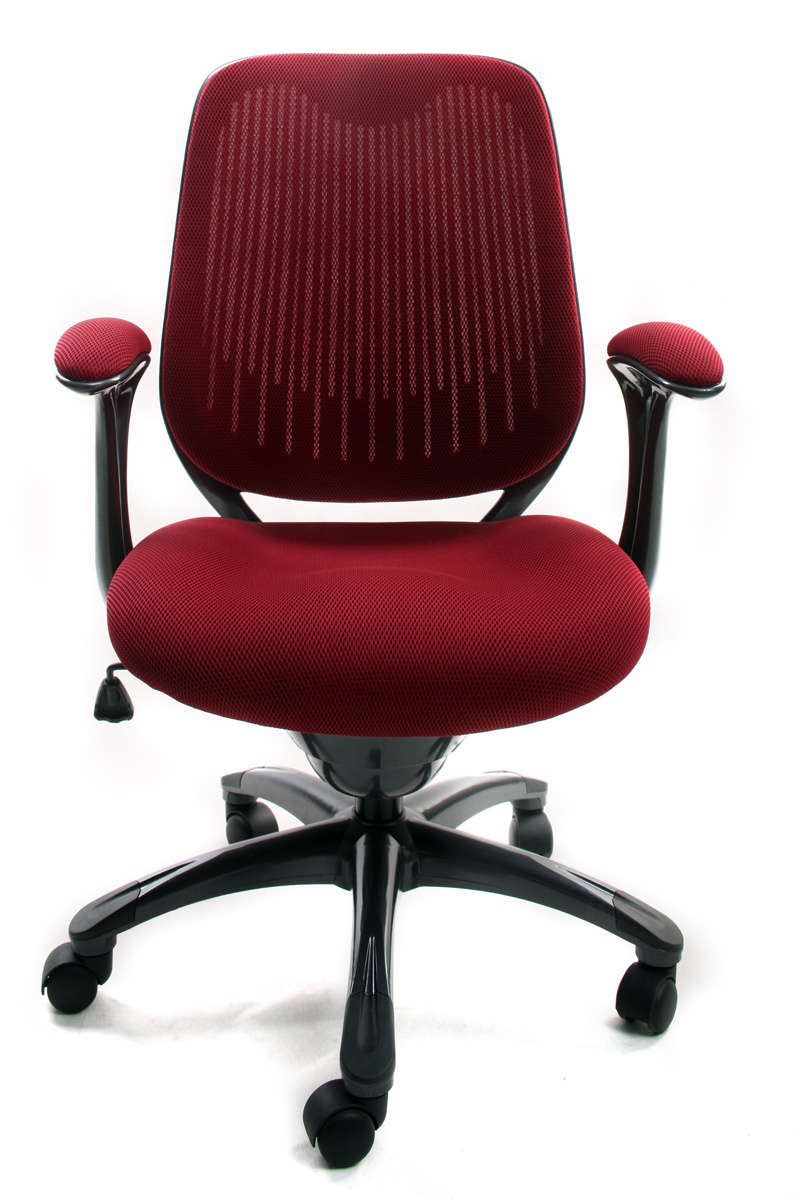Fauteuil de bureau Tissu Maille Bordeaux Leni V1