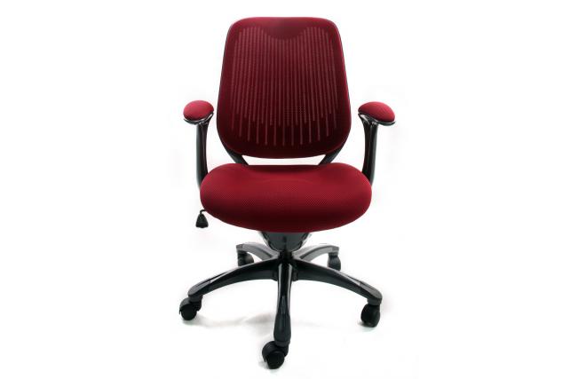 Fauteuil de bureau Tissu Maille Bordeaux Leni V1