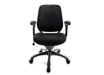 Fauteuil de bureau Tissu Maille Noir Leni V1