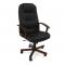 Fauteuil de bureau VENUSIA noir - accoudoirs bois
