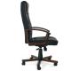 Fauteuil de bureau VENUSIA noir - accoudoirs bois