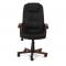 Fauteuil de bureau VENUSIA noir - accoudoirs bois