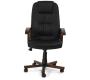 Fauteuil de bureau VENUSIA noir - accoudoirs bois