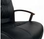 Fauteuil de bureau VENUSIA noir - accoudoirs bois