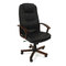 Fauteuil de bureau VENUSIA noir - accoudoirs bois