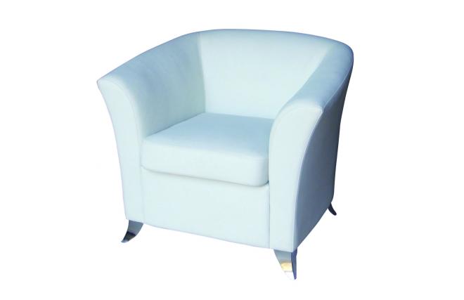 Fauteuil de salon contemporain MICAH blanc 