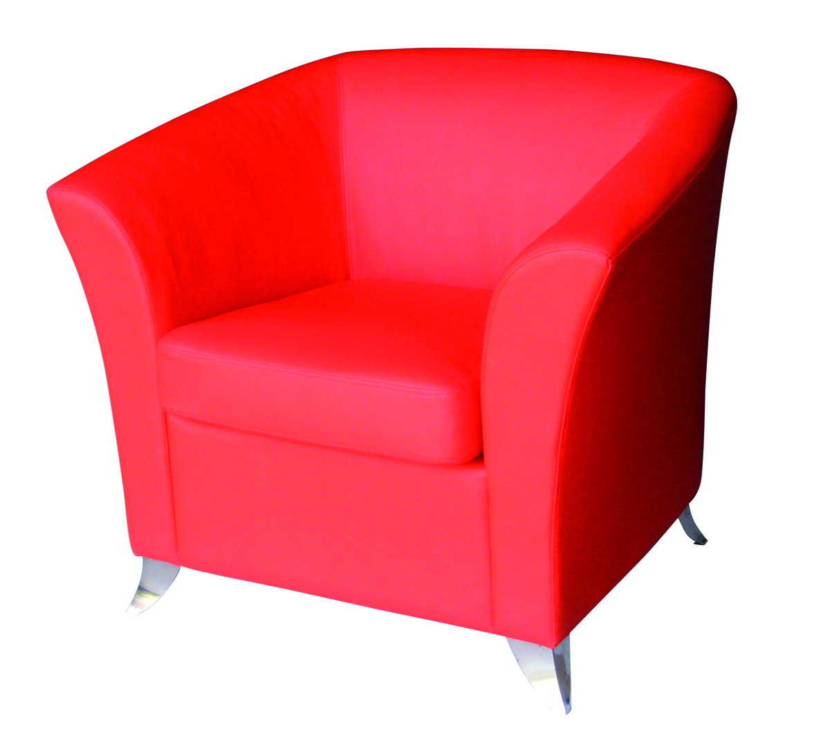 Fauteuil de salon contemporain MICAH rouge 