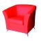 Fauteuil de salon contemporain MICAH rouge 