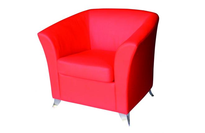 Fauteuil de salon contemporain MICAH rouge 