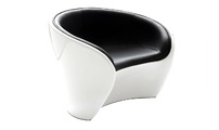 Fauteuil design noir et blanc JAROD