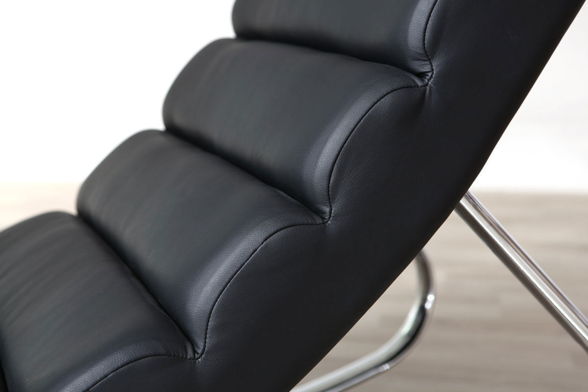 Fauteuil design noir rocking chair TAYLOR Miliboo