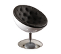 Fauteuil design r&eacute;tro blanc et noir New Stanley