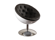 Fauteuil design r&eacute;tro blanc et noir New Stanley