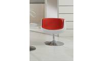 Fauteuil design r&eacute;tro blanc et rouge Brady