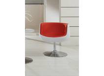 Fauteuil design r&eacute;tro blanc et rouge Brady