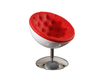 Fauteuil design r&eacute;tro blanc et rouge New Stanley
