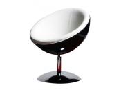 Fauteuil design retro noir et blanc STANLEY