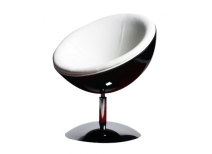 Fauteuil design retro noir et blanc STANLEY