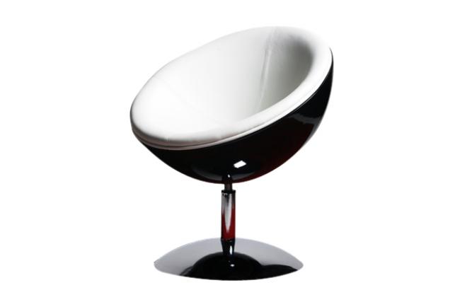 Fauteuil design retro noir et blanc STANLEY