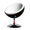 Fauteuil design retro noir et blanc STANLEY