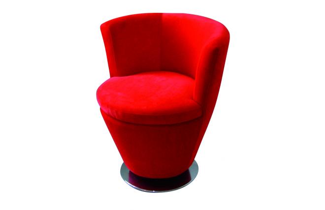 Fauteuil design r&eacute;tro rouge Cooper