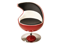 Fauteuil design r&eacute;tro rouge, noir et blanc Flame