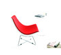 Fauteuil design rouge et blanc HELIO 