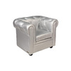 Fauteuil enfant argent&eacute;  -  BABY CHESTERFIELD