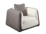 Fauteuil ITALIA coloris blanc et gris cendr&eacute;