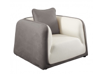 Fauteuil ITALIA coloris blanc et gris cendr&eacute;