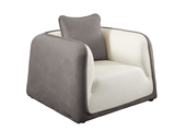 Fauteuil ITALIA coloris blanc et gris cendr&eacute;