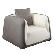 Fauteuil ITALIA coloris blanc et gris cendr&eacute; image pub1
