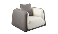 Fauteuil ITALIA coloris blanc et gris cendr&eacute;