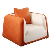 Fauteuil ITALIA coloris blanc et orange image pub1