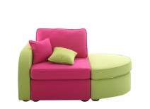 Fauteuil m&eacute;ridienne moderne rose et anis UP TO YOU