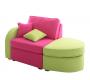 Fauteuil m&eacute;ridienne moderne rose et anis UP TO YOU