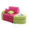 Fauteuil m&eacute;ridienne moderne rose et anis UP TO YOU