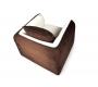 Fauteuil moderne blanc et chocolat en microfibre Italia