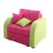 Fauteuil moderne rose & anis UP TO YOU