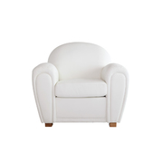 Fauteuil NEW CLUB blanc 1 place cuir de buffle image 1
