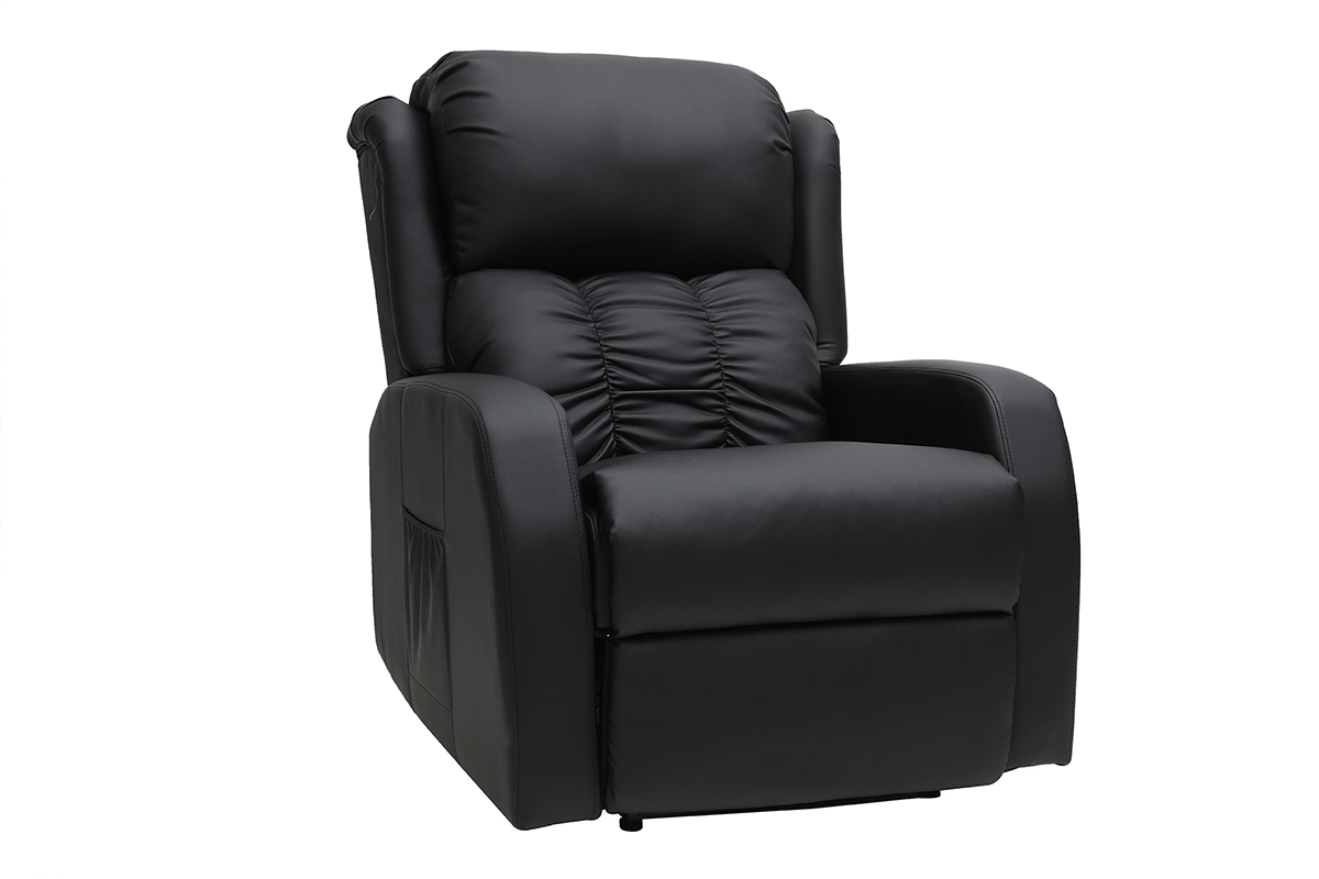 SOLDES Fauteuil relax &eacute;lectrique massant noir GALLER