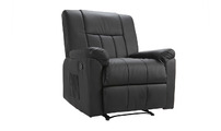 Fauteuil relax noir manuel Joey