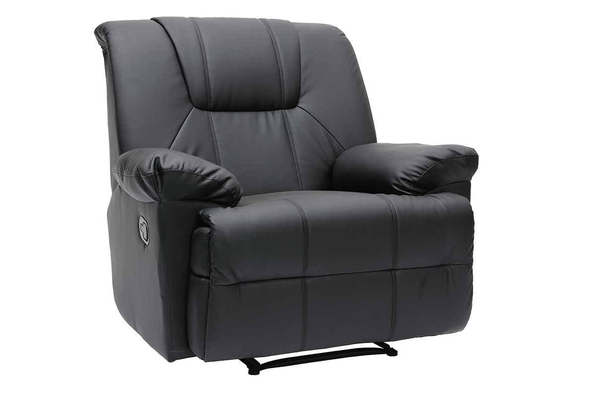 Fauteuil relax noir manuel Ross