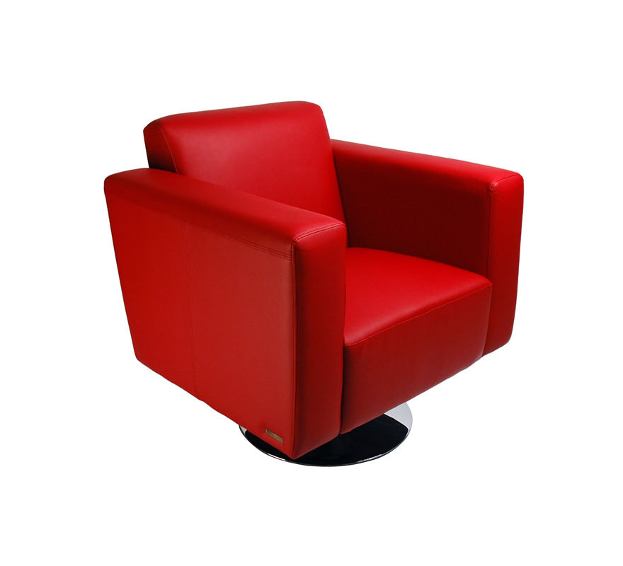 Fauteuil rouge pivotant contemporain Boston