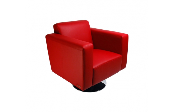 Fauteuil rouge pivotant contemporain Boston